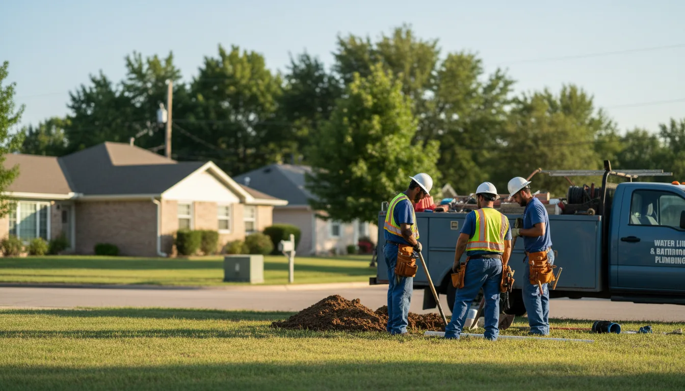 Residential water line and bathroom plumbing service in Shamrock, TX
